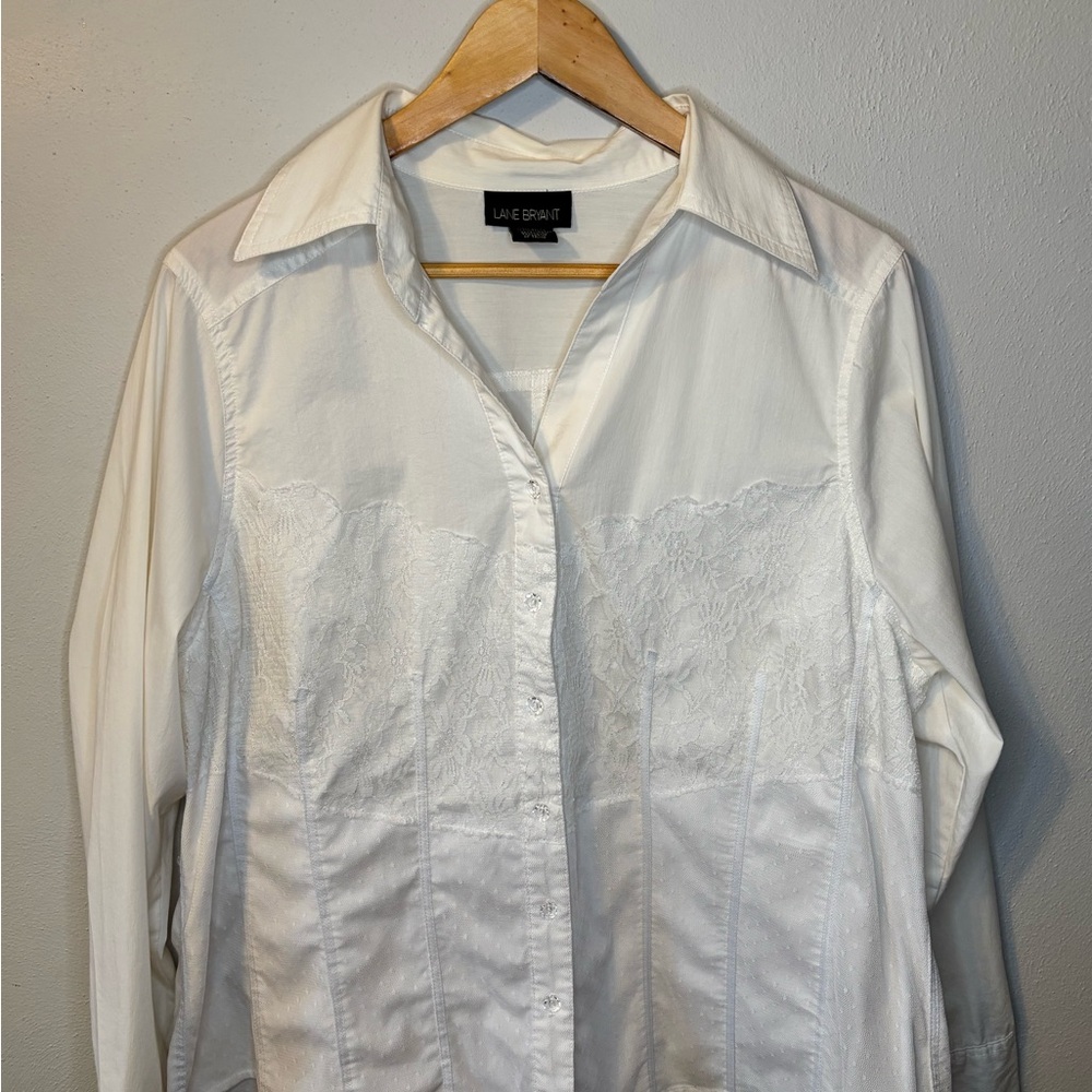 Lace overlay women’s button down